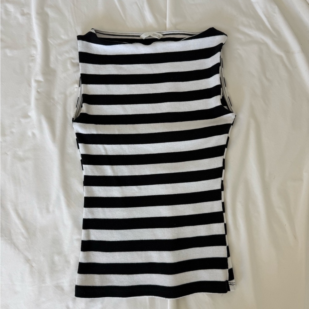 Zara Monochrome Striped Tank Top women’s size Small